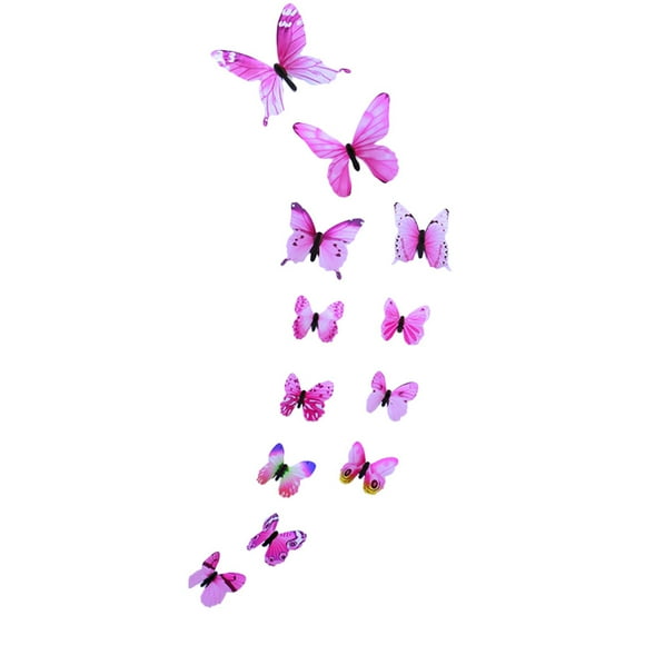 12 unidades de pegatinas luminosas de mariposas para pared, de PVC, de 6-10 cm, para superficies lisas, decoración navideña, de boda y para el hogar