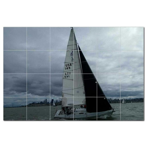 Boat Ship Ceramic Tile Mural Kitchen Backsplash Bathroom Shower, 400181-XL64