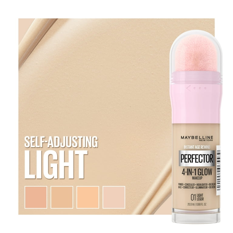Maybelline Instant Age Rewind Instant Perfector Glow Makeup, Light, 0.68 fl  oz
