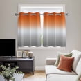 thumbnail image 5 of Burnt Orange Gray Ombre Kitchen Curtains Short 45 Inch Length, Modern Gradient Abstract Art Grommet Top Bedroom Living Room Curtains, Light Filtering Cafe Curtain Drapes 2 Panels Set 84''x45'', 5 of 9