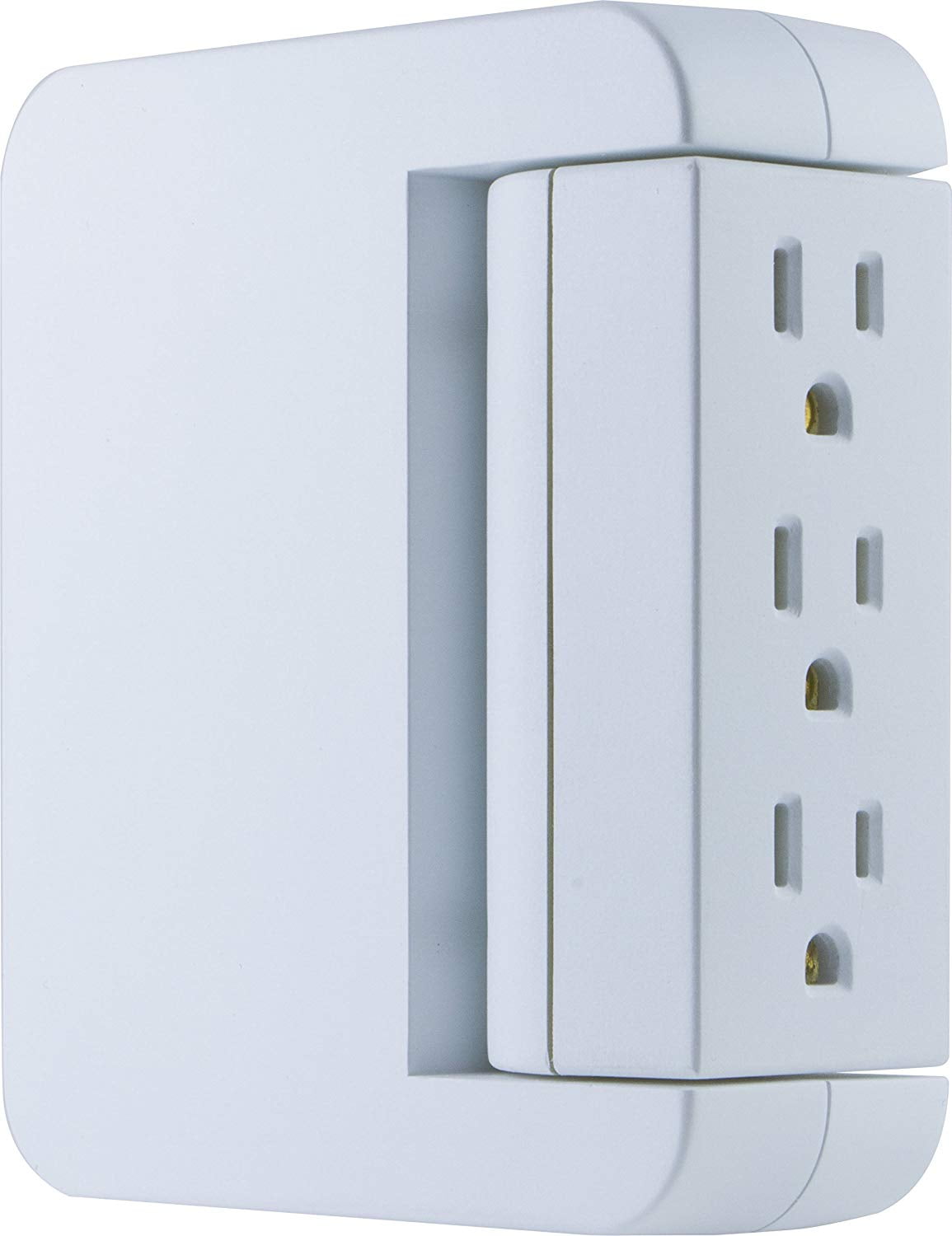 GE 5-Outlet 2 USB Port Surge Protector Swivel Wall Tap, White - 39429