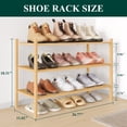 thumbnail image 4 of Smiry 3-Tier Shoe Rack , Stackable Bamboo Shoe Rack Organizer, Shoe Storage for Closet, Entryway, Bedroom and Wall, Natural, 4 of 7