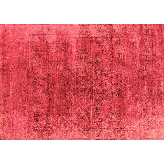 Ahgly Company Indoor Rectangle Oriental Orange Industrial Area Rugs, 5' x 8'