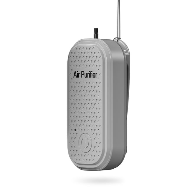 Ounissouiy Ambientador portátil para collar, generador de iones negativos de 5V, 8000-1600W/cm³, 20000000 uds/cm³, Clip trasero de bajo ruido para coche, Electrodomésticos gris Ounissouiy HA060956-02B