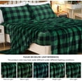 thumbnail image 5 of Chezmoi Collection Extra Soft Fleece Sheet Set Queen, 4-Piece Microplush Non-Pilling Velvety Bed Sheet, Deep Pocket - Lightweight All Season Warmth, Queen, Plaid Green, 5 of 9