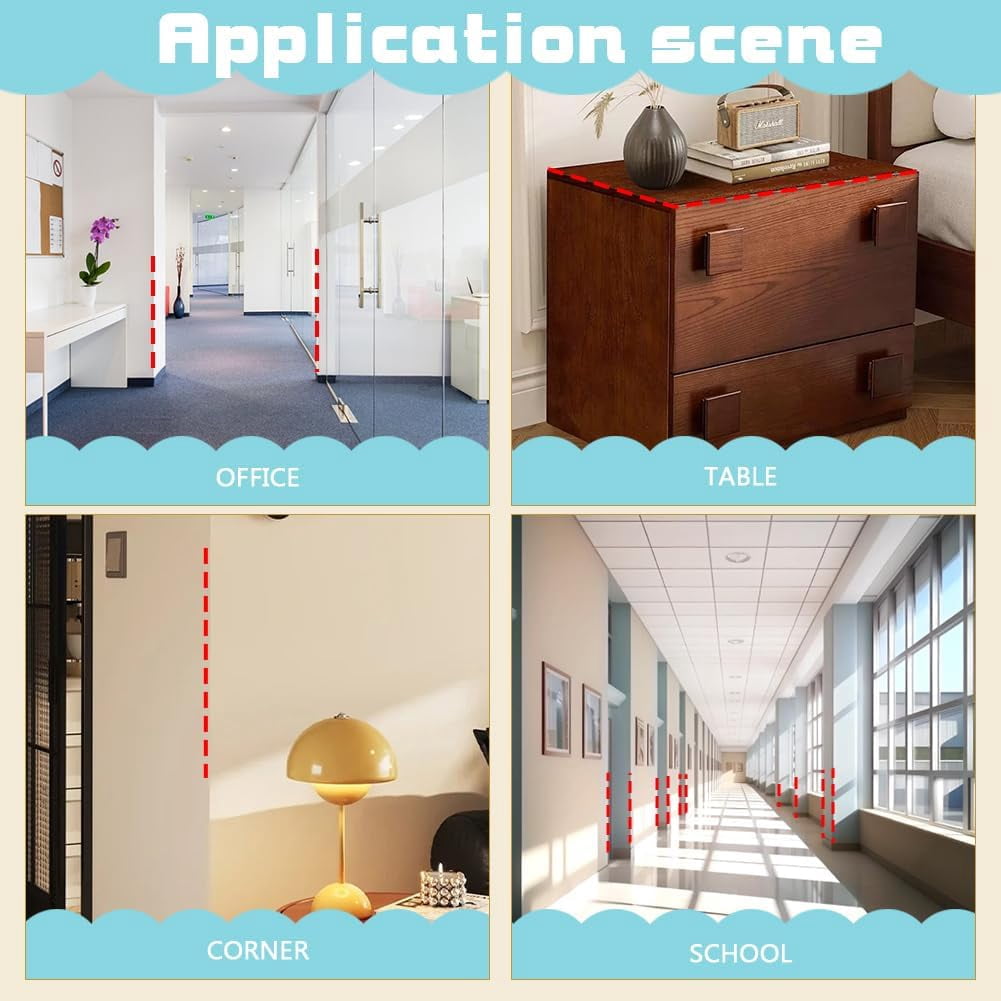 14 Pcs Clear Wall Corner Protector Self-Adhesive Edge Protector Corner Guard for Wall Door Frame Cabinet Baseboard Table Stair 15.75x11.6 Inch