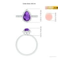 thumbnail image 5 of ANGARA Natural Prong-Set Pear-Shaped 1.2 ct Amethyst Ring with Beaded Halo in 14K White Gold for Women (Size-9x6mm) | February Birthstone, Anniversary, Jewelry Gift for Women | Natural Amethyst Ring, 5 of 10