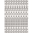 thumbnail image 3 of Hauteloom Ringwood Boho Moroccan Geometric Shag Area Rug for Living Room, Bedroom, Dining Room - Bohemian, Transitional - High Pile - Black and White, Charcoal - 7' 10", 3 of 13