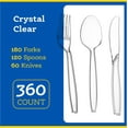 thumbnail image 5 of PLASTICPRO Clear Heavyweight Plastic Silverware Disposable Cutlery Set with Forks, Spoons & Knives, 360-Pack, 5 of 9