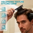 thumbnail image 2 of Texture Comb, Volumizing Fluffy Texture Styling Comb for Men and Women, Wide Tooth Comb Root Lifter Hair Styling Tool for Volume, Fringe Parting & Curly Hair, ABS Plastic (Grey & Black), 2 of 7