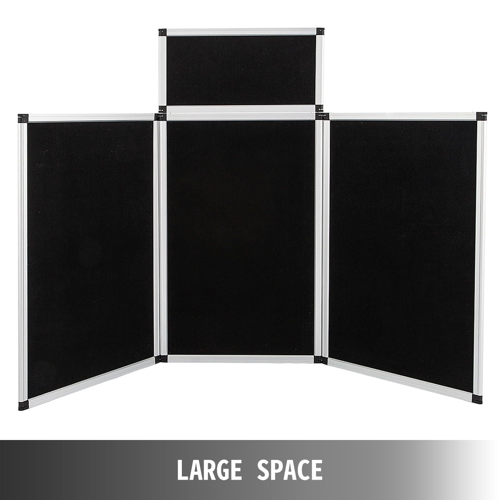 3+1 Panels 72x43.5Inch VEVOR Trade Show Display 3+1 Panels Display Panel 72x43.5Inch Aluminum Alloy Frames Folding Trade Show Display with Black Fabric