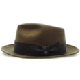 thumbnail image 4 of Walrus Hats Compass Olive Diamond Crown Fedora – 100% Australian Wool Felt Hat with Grosgrain Band & Walrus Logo Pin – Stylish Unisex Fedora, 4 of 6
