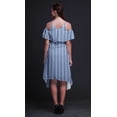 thumbnail image 3 of Bimba Tunique à Épaules Dénudées Imprimée Teinture sur Nœuds Bleue pour Femmes Robe de Soirée Col Rond - Très Grande Taille, 3 of 6