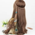 thumbnail image 6 of Teissuly Women Ornaments Bohemian Peacock Feather Hair Hoop Hair Band Headwea, 6 of 8
