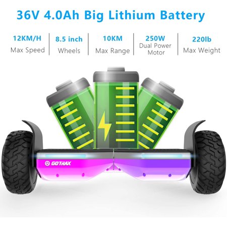 GOTRAX Hoverboard with Bluetooth Speakers, LED 8.5 inch Wheels, UL2272