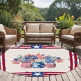 thumbnail image 4 of Independence Day Round Area Rug 8Ft Washable Large Circle Rugs for Living Room Dorm, Red Blue Flowers Patriotic Star Stripes Non-Slip Carpet Floor Mats Indoor Outdoor Carpet Runner Home Decor, 4 of 8