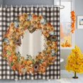 thumbnail image 2 of Shower Curtains for Bathroom-72"x78",Thanksgiving Pumpkin Farm Wood Barn Waterproof Bath Curtain Grommet Shower Curtain Set, 2 of 7