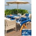 thumbnail image 4 of Outdoor Tablecloth with Umbrella Hole and Zipper, Blue Plaid Christmas Truck Rectangle Table Cloth 60x102 Inch Waterproof Tablecloth, Xmas Tree Snowman Snowflake Picnic Table Cover for Patio Camping, 4 of 7