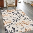 thumbnail image 2 of Orange Grey Botanical Area Rugs 2.7'x5', Small Throw Rugs for Kitchen Bedroom, Rustic Country Spring Floral Summer Leaf Indoor Outdoor Rug Non-Slip Low Pile Carpet Runner Reversible Floor Mats, 2 of 8