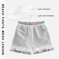 thumbnail image 3 of FORMRS Boys Swim Trunks Quick Dry Mesh Lining Beach Boardshorts, Sizes XS-XL, Green Floral Cranes Pattern, 3 of 7