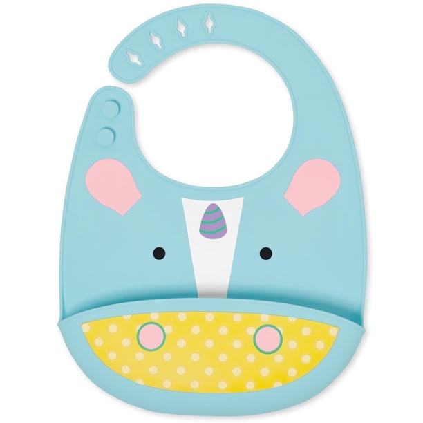 Bib Skip Hop Zoo con forma de unicornio de silicona para más de 6 m, apto para lavavajillas
