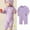 Purple, variant on Toddler Boys Girls One Piece Swimsuit Swimwear Summer Cartoon Zip Up Long Sleeve Sun Protection Rash Guard Bathing Suit for Ocean Beach Pool Green(9Months-5Years)