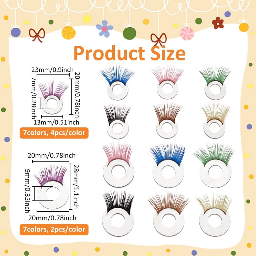 1 Bag Plastic Eyelash Sets Eyes Washers Mixed Color 20x23x2mm