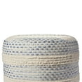 thumbnail image 5 of LR Home Melanie Farmhouse Striped Round Medium Pouf Ottoman, Blue, 18" x 18" x 14", 5 of 7