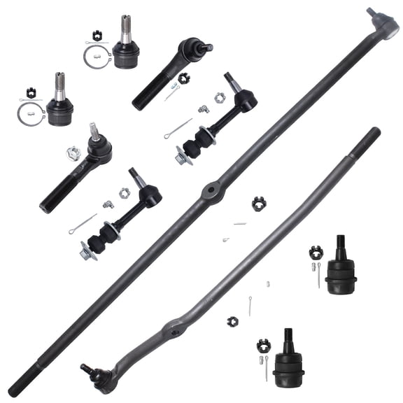 Detroit Axle - Front Tie Rods Upper Lower Ball Joints Sway Bars Replacement for 2000 2001 Dodge Ram 1500 4WD