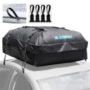Rabbitgoo Rooftop Cargo Carrier Waterproof Car Roof Top Cargo Bag with Heavy Duty Straps, Soft Shell Luggage Storage Bag for Vehicles with/Without Roof Racks, Large Capacity 15 Cubic Feet