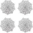 thumbnail image 1 of 2024 New 4 Pieces Silver Placemat, Hollow Out Round Placemat, Round Placemats Plastic Table Mat, 1 of 5