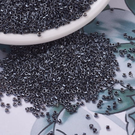 10 g MIYUKI Delica Beads Cylinder Japanese Seed Beads 11/0 (DB0925) Sparkling Charcoal Lined 1.3x1.6mm Hole: 0.8mm 2000pcs/10g