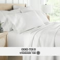 thumbnail image 4 of Noble Linens 300 Thread Count 4 Piece Cotton Sheet Set in White, CalKing, 4 of 7