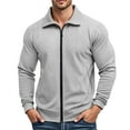 thumbnail image 2 of Casual Jackets for Men 2025 Long Sleeve Lightweight Loose Collared Zip Up Jacket with Pockets Outerwear Coat, 2 of 8