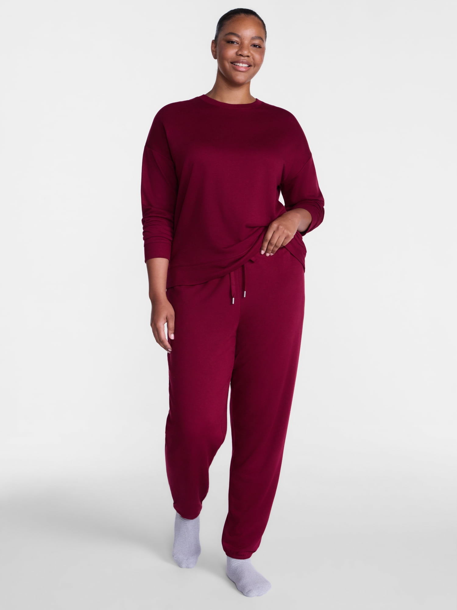 Joyspun Women's Fleece Sleep Pull On Jogger, Sizes XS to 3X