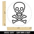 thumbnail image 2 of Skull and Crossbones Outline Self-Inking Rubber Stamp Ink Stamper - Green Ink - Mini 1/2 Inch, 2 of 7
