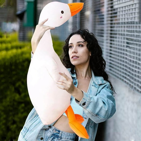 Peluche Oie Mignonne Canard Jouet en Peluche Doux Oreiller Câlin Cadeau pour Enfants et Amis (Yeux Ronds Blancs, 65cm Meilleur Cadeau pour Amis Enfants Adultes Cadeaux d'Anniversaire