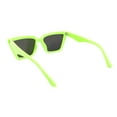 thumbnail image 4 of Womens Luxurious Thick Bevel Frame Rectangular Cat Eye Sunglasses Green - Blue Mirror, 4 of 4