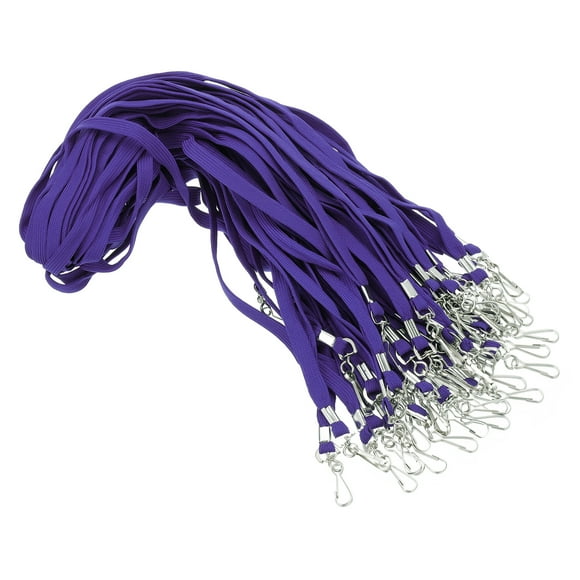 Uxcell 47cm Lanyards Bulk, 100Pcs Teacher Lanyards for ID Badges Keys Badge Lanyard Durable Personalized with Clip for ID Card, Purple