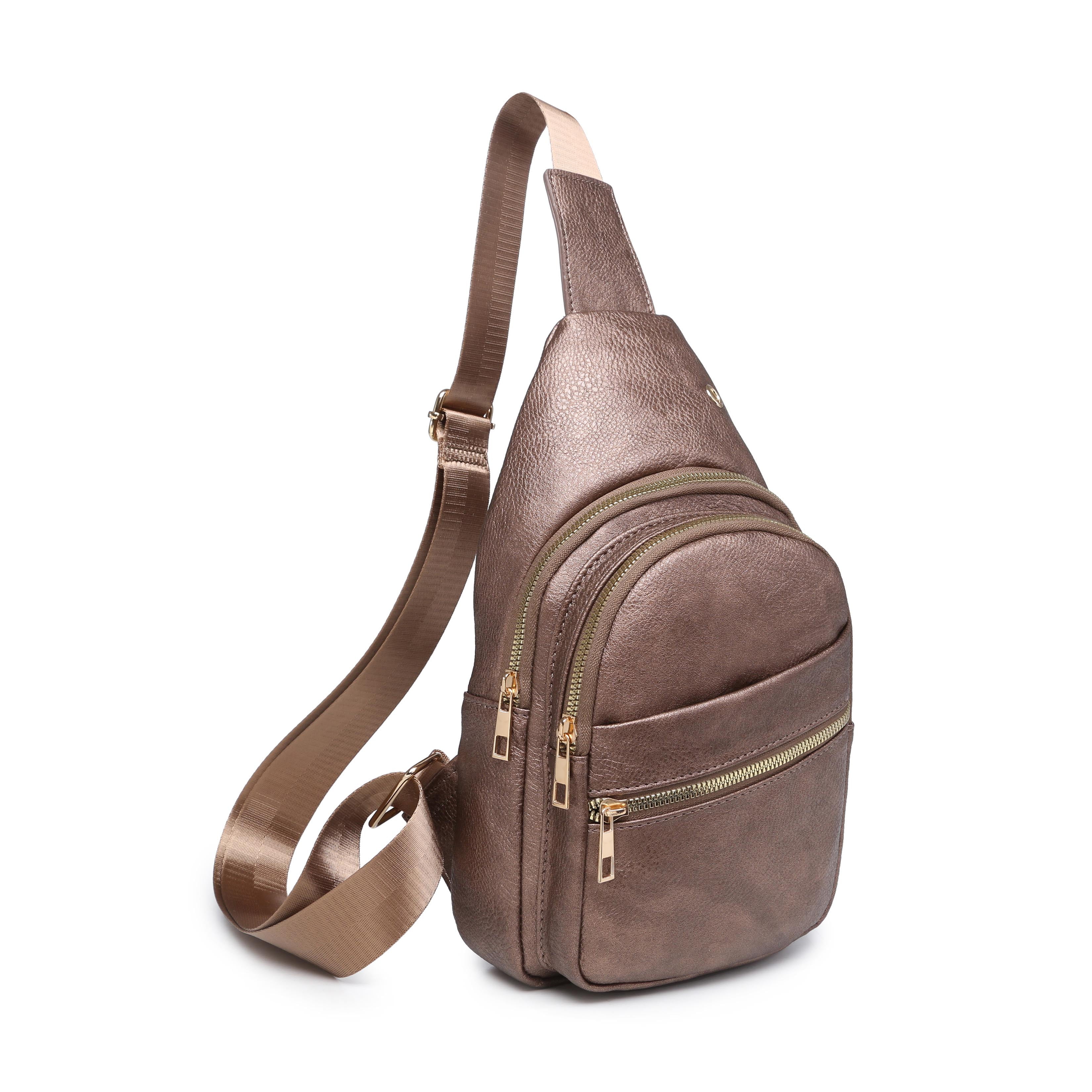 Tepilte Mens Womens Sling Bag Crossbody Backpack PU Leather Chest Purse