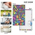 thumbnail image 6 of Yayeee 2 Pack Hand Towels for Bathroom 100% Cotton 16" x 28" Soft Absorbent Kitchen Towel, Colorful Psychedelic, 6 of 7