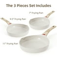 thumbnail image 2 of Caannasweis 3 Pieces Nonstick Frying Pan Set Granite Frying Pans and Skillets Aluminum Pan Set Kitchen Cooking Pans Beige, 2 of 7