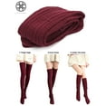 thumbnail image 6 of Luxtrada Women Knit Over The Knee Long Socks Striped Thigh High Stocking Socks, 6 of 7