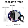 thumbnail image 4 of Starry Unicorn Set of 2pcs PU Leather Round Suitcase Tags with Privacy Cover and Name ID Tag - Ideal for Travel Luggage, Handbags, Backpacks, School Bags, 4 of 6