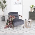 thumbnail image 2 of Meridian Furniture Woodford Gray Velvet Accent Chair, 2 of 5