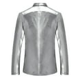 thumbnail image 2 of Vedolay Mens Jackets Mens Solid Color Open Front Office Long Sleeve Blazers Jacket with Pockets,Silver S, 2 of 3
