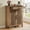 Light Brown, variant on Fnova 5-Tier Cabinet with 1 Drawer, Side Cabinet Adjustable Shelves, Shoe Storage, Louvered Doors, Easy Assembly, for Entryway, Hallway, Living Room, Bathroom
