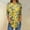 #2_Yellow, variant on Floral Print Tees Shirts for Womens Henley Neck Tops 3/4 Sleeve Blouses Button Down Loose Fitted Tunics Tops Light Breathable Shirt Spring Outfits 2025 Pullover Fall Winter Clothes
