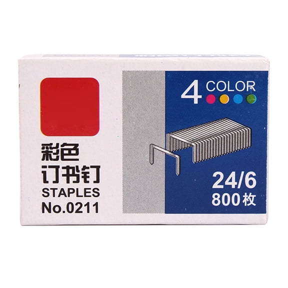 Sinyiin Professional 12 Gauge Staple 4 Color V 24/6# Heavy Duty Metal Staple