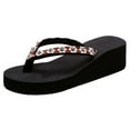 thumbnail image 6 of Dakaela Women's Platform Flip Flop Rhinestones Arch Support Soft Cushion Wedge Summer Thong Sandals, 6 of 7